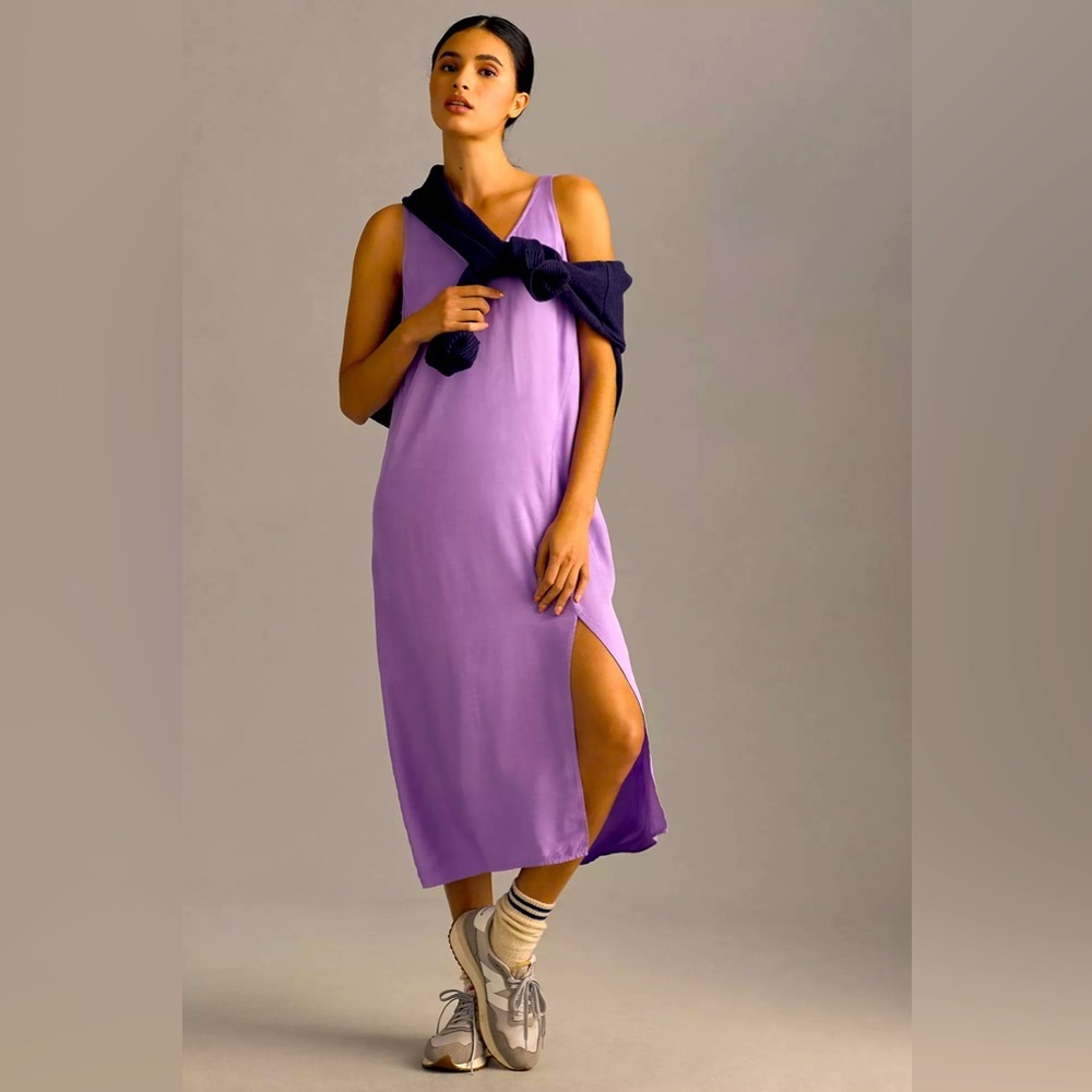 New Anthropologie Sundry Slip Tank Midi Dress in Purple Women’s size 1 or Small